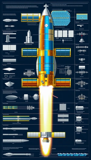 A Large Poster Is Displayed, Showing A Space Shuttle In Various Stages Of Its Launch