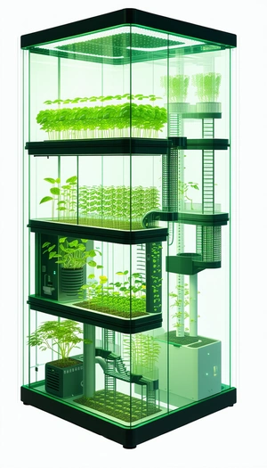 A Large, Multi-tiered Greenhouse Filled With Various Plants