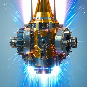 A Futuristic Spacecraft With A Large, Round