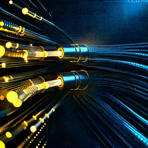 Close-up Of Fiber Optic Cables With Image, There