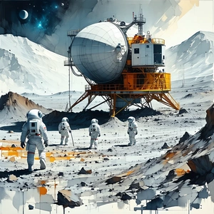 In The Image, There Is A Group Of Four Astronauts Standing On The Surface Of The Moon