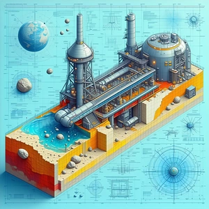 In The Image, There Is A Large Industrial Plant With A Water Tower And A Factory