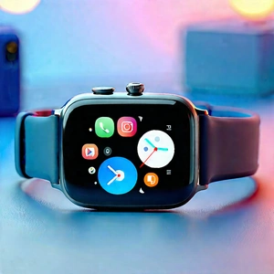 Smart Watch With Streaming Content With Close-up Smart