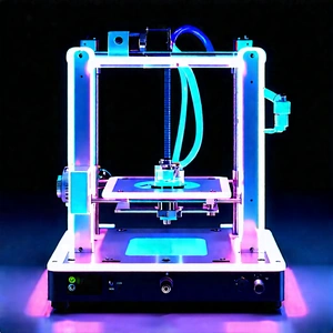 3d Printer With Neon Accents With Printer Shown