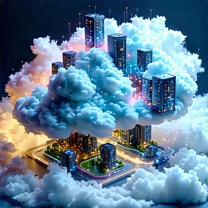 Cloud Computing Visualization With Large, Colorful