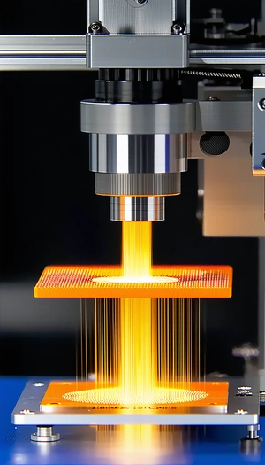 A Machine Is Shown In The Image, With A Yellow Light Coming Out Of It