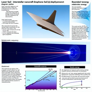 The Image Is A Poster That Features A Diagram Of A Spacecraft, Specifically A Laser Sail