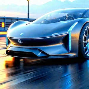 Innovative Electric Vehicle Design With Sleek Silver