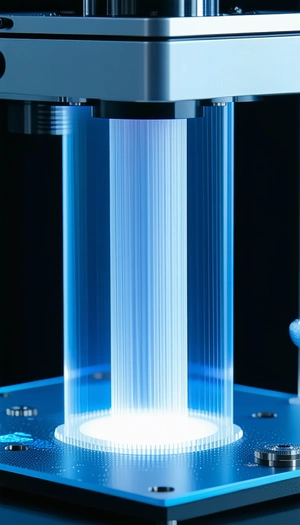 A Blue Light That Is Shining Brightly, Creating A Glowing Effect