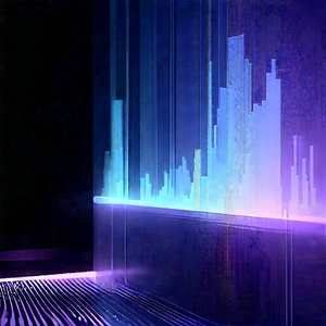 Smartphone With Data Visualization With Purple Light