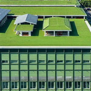 Urban Advertising Photography: Converted warehouse with green rooftop