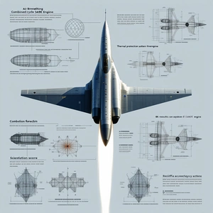 The Image Is A Diagram Of A Jet Engine, Showing The Various Components And Their Functions