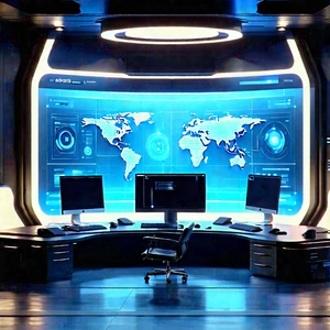 Futuristic Tech Startup Office With Image