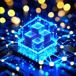 Tech Professional Photography: Blockchain Network Visualization With Image, There