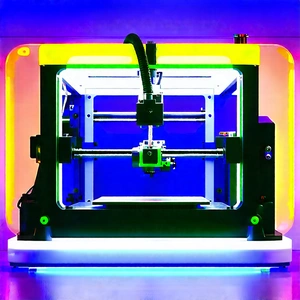 3d printer with neon accents