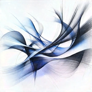 Abstract Pencil Sketch: Fluid dynamics captured in abstract form