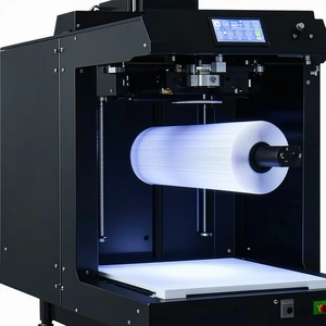 A Large Machine Is Shown In The Image, With A Roll Of Paper Coming Out Of It