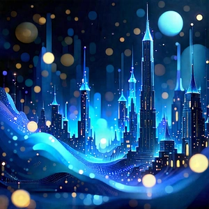 Educational Technology In Design Studio With Nighttime Cityscape