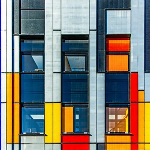 Urban Geometric Design: Converted warehouse with artistic facade