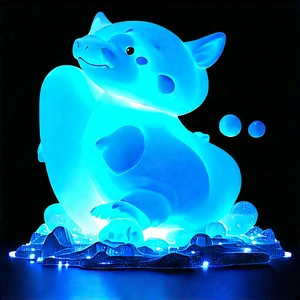 3d Printer With Blue Light Glow With Blue Lighted