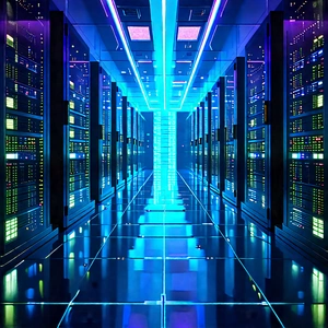 Futuristic Server Room With Image, There