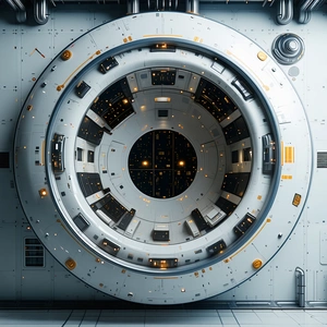 A Large, Round, And White Structure With A Hole In The Center