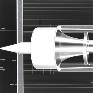 A White Rocket Engine Is Shown In A Diagram