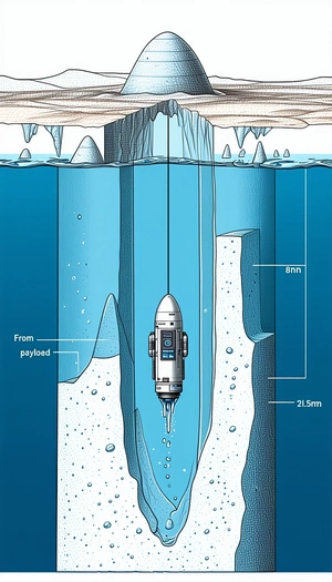The Image Is A Cartoon Drawing Of A Submarine, Which Is Shown To Be Stuck In The Ice
