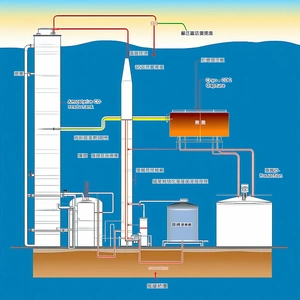 The Image Is A Blue And White Diagram Of A Chemical Plant
