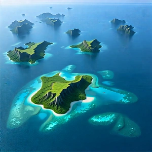 Nature Blender Artwork: Aerial View Of Coastal Islands With Beautiful Island