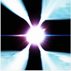 A Bright Light Source, Possibly A Light Bulb Or A Sun, With A Blue Hue