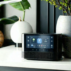 Tech Advertising Photography: Smart Home Device With User Interface With Black Silver