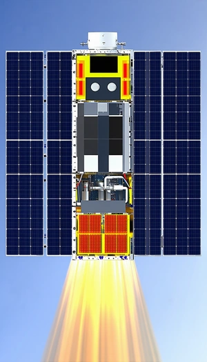 A Spacecraft With A Solar Panel On Its Side