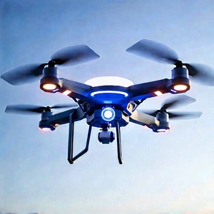 Drone With Streaming Content With Blue White