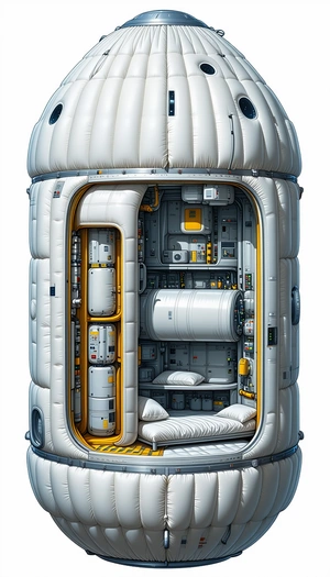 A White And Yellow Space Shuttle Is Shown In A Computer-generated Image