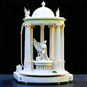 3d Printer With Laser Scanning With White Statue