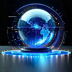 Machine Learning Visualization With Large, Blue,
