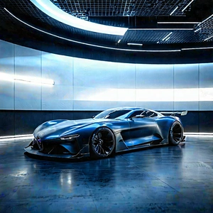 Automotive Technology In Tech Office With Sleek Blue