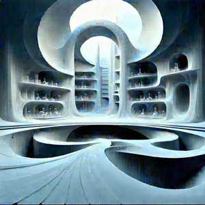 Futuristic Research Laboratory With Image, There