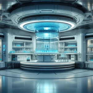 Tech Macro Photography: Futuristic Research Laboratory With Image, There
