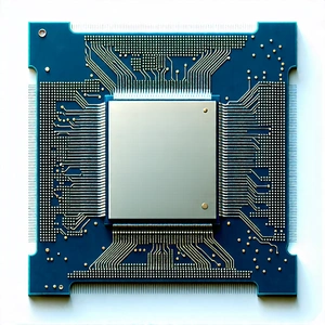 Tech Lithograph: Microchip with digital particles