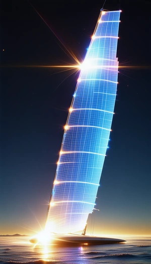 A Tall, Blue Tower With A Bright Light At The Top