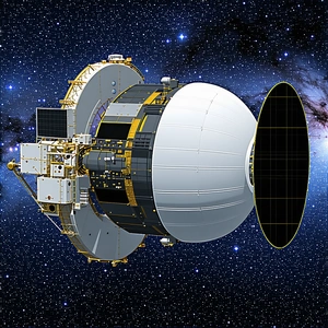 A Large Spacecraft, Possibly A Satellite Or A Space Station, Floating In The Vastness Of Space