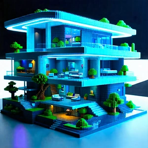 Tech Voxel Art: Futuristic smart home