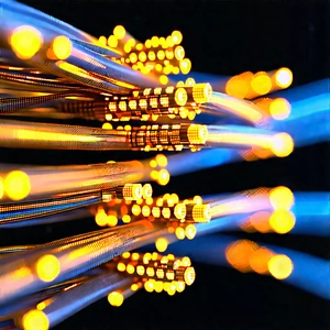 Close-up Of Fiber Optic Cables With Close-up Large