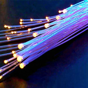 Close-up Of Fiber Optic Cables With Close-up Blue