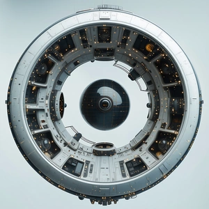A Large, Round, And White Structure With A Central Hole