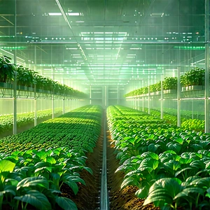 Agricultural Technology In Research Center With Large Indoor
