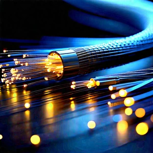 Close-up Of Fiber Optic Cables With Close-up Blue