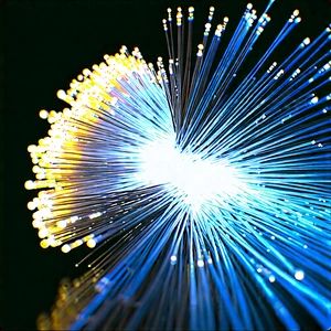 Close-up Of Fiber Optic Cables With Close-up Blue